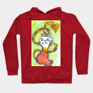 Cat in yellow and red - 2 Hoodie